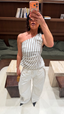 STRIPED OFF SHOULDER TOP