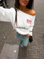 PRE-ORDER WHITE OFF SHOULDER LONGSLEEVE