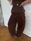 BROWN BALLOON JEANS