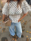 POP-OFF POLKA BLOUSE WHITE