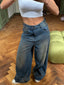 LEATHER BACKPOCKET JEANS