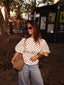 POP-OFF POLKA BLOUSE WHITE