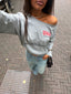 GREY OFF SHOULDER LONGSLEEVE