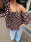 POP OFF POLKA TOP BROWN