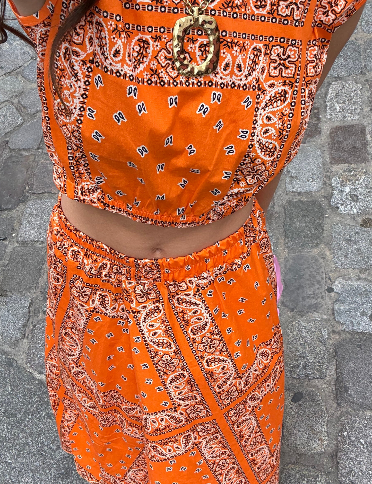 PAISLEY TOP ORANGE