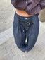 WIDE LEG DENIM + BELT