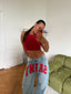 PRE-ORDER RED STUDDED TOP