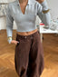 BROWN OVERSLAG JEANS