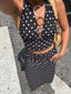 CHEEKY POLKA TOP BLACK