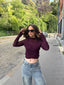 BURGANDY MESH TOP