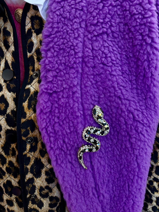 SNAKE BROCHE BLACK/SILVER