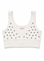 SC STUDDED TOP WHITE